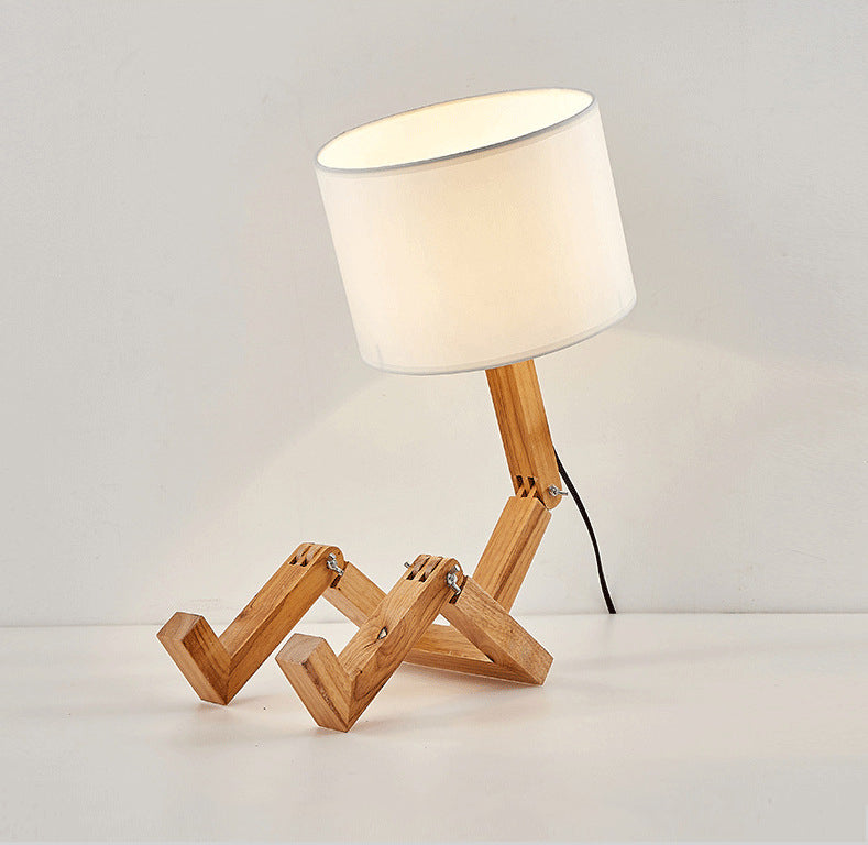 Robot şeklinde ahşap masa Lambası, Çalışma masa üzeri aydınlatma