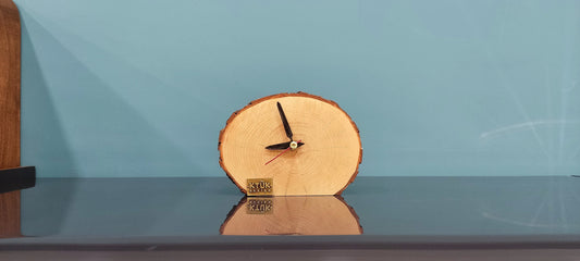 WOODEN modern table clock, Small desk clock, Wood clock for desk, Office desk organization, Ktük Design, Gift for dad, Christmas gift