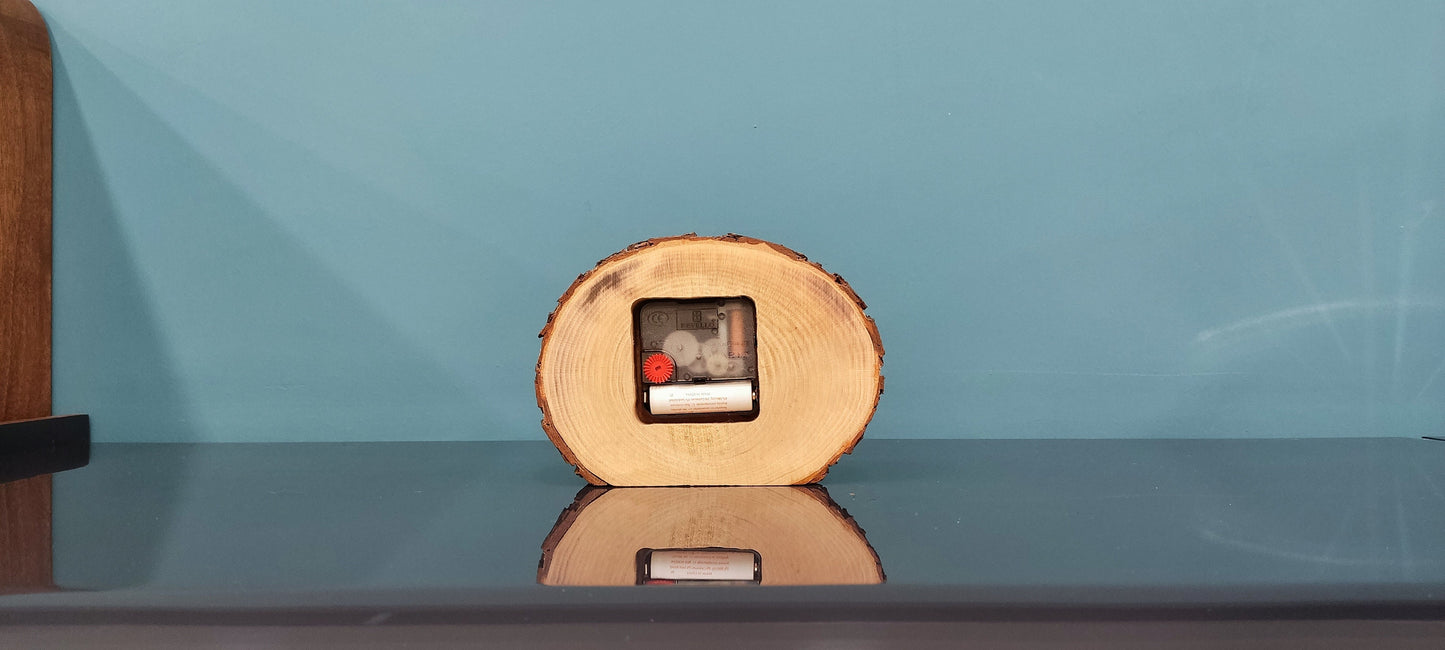 WOODEN modern table clock, Small desk clock, Wood clock for desk, Office desk organization, Ktük Design, Gift for dad, Christmas gift