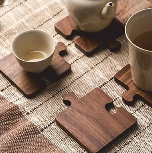 Wood puzzle coaster, Coaster Gift Set, Wooden Gift Coaster, Jigsaw Coasters, Handcrafted Coaster, Birthday / Housewarming Gift