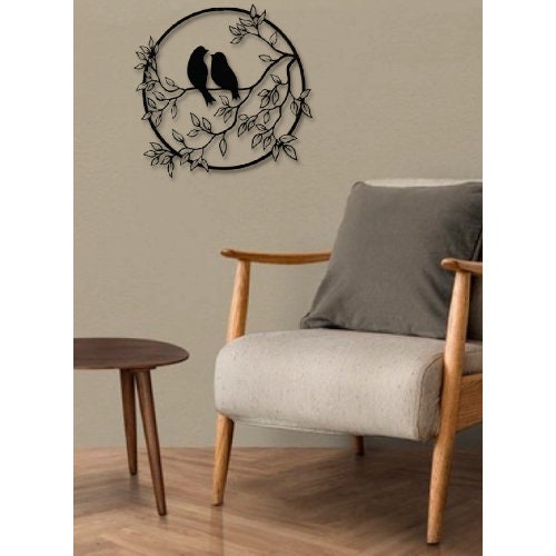 Wall Art, Decorative Sparrow Bird MDF Table, Sparrow Wall Decor, Living Room Wall Decor, Bedroom Wall Dekor Black Wooden Branch Wall Decor