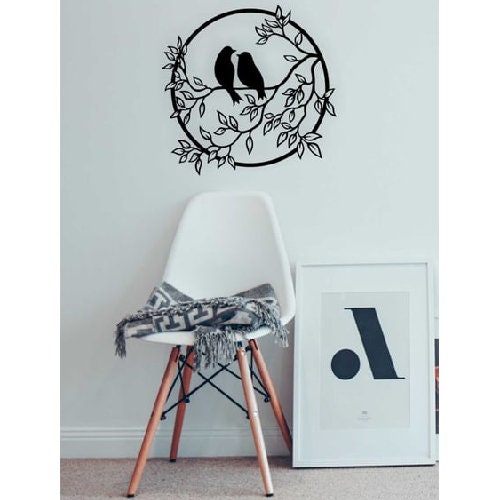 Wall Art, Decorative Sparrow Bird MDF Table, Sparrow Wall Decor, Living Room Wall Decor, Bedroom Wall Dekor Black Wooden Branch Wall Decor