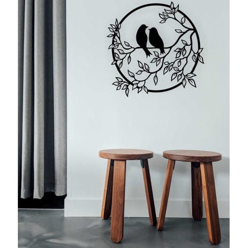 Wall Art, Decorative Sparrow Bird MDF Table, Sparrow Wall Decor, Living Room Wall Decor, Bedroom Wall Dekor Black Wooden Branch Wall Decor