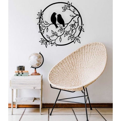 Wall Art, Decorative Sparrow Bird MDF Table, Sparrow Wall Decor, Living Room Wall Decor, Bedroom Wall Dekor Black Wooden Branch Wall Decor