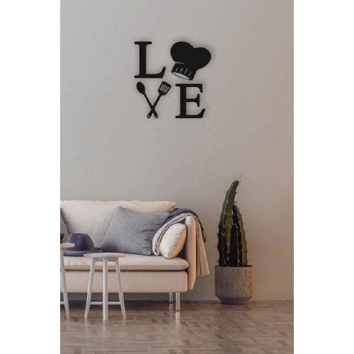 Wall Art, Love Wood Wall Decor, Laser Cut Wall Decor, Kitchen Wall Art, Cafe Wall Decor, Black Wooden Wall Frame, Wall Frame, Love Frame