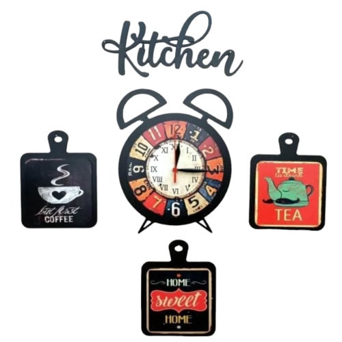Kitchen Wall Clock, Vintage Wooden Wall Clock, Cafe Wall Clock, Kitchen Gift, Wooden Wall Decor, Kitchen & Cafe Wall Decor, Gift for Her