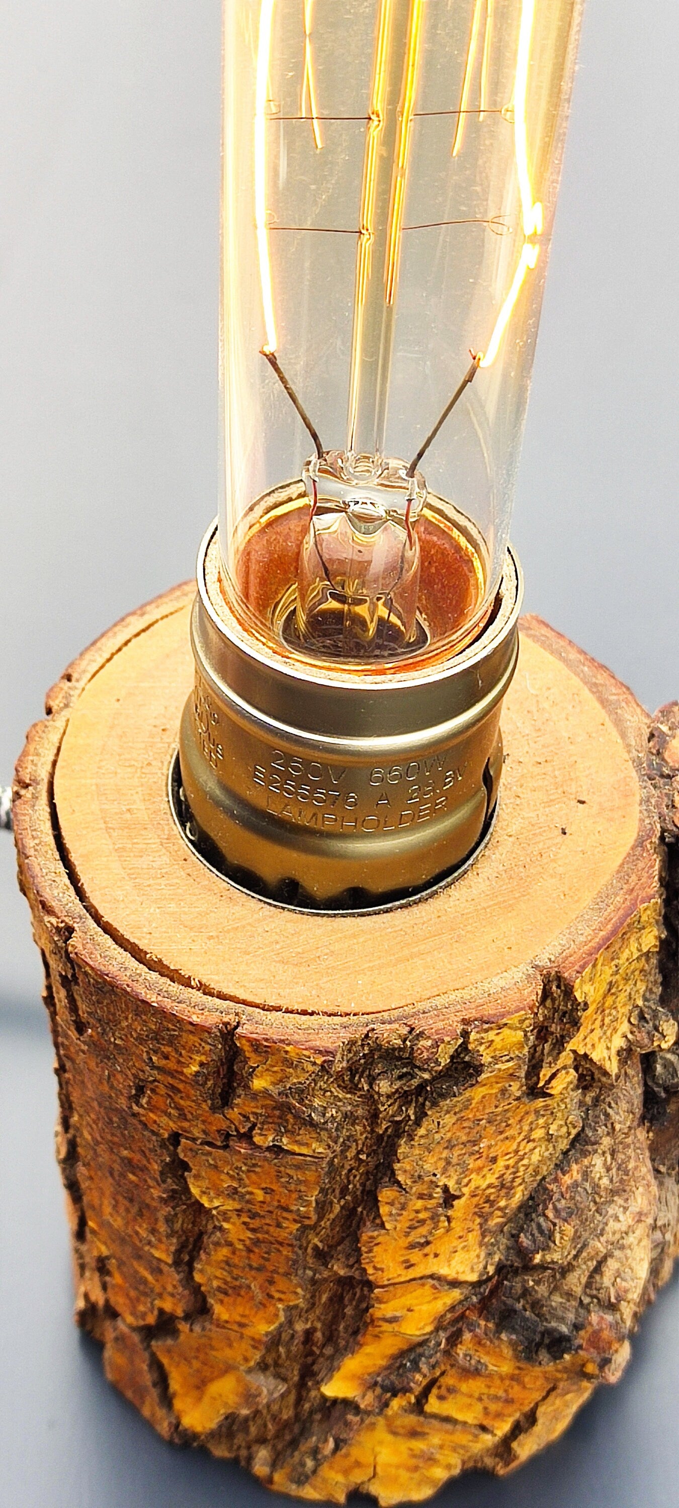 Wood Table Lamp, Table Lamp, Side Lamp, Desk Lamp, Dimmer Lamp, Wooden Lamp, Edisson Lamp, Kütük Design, Mini Odn