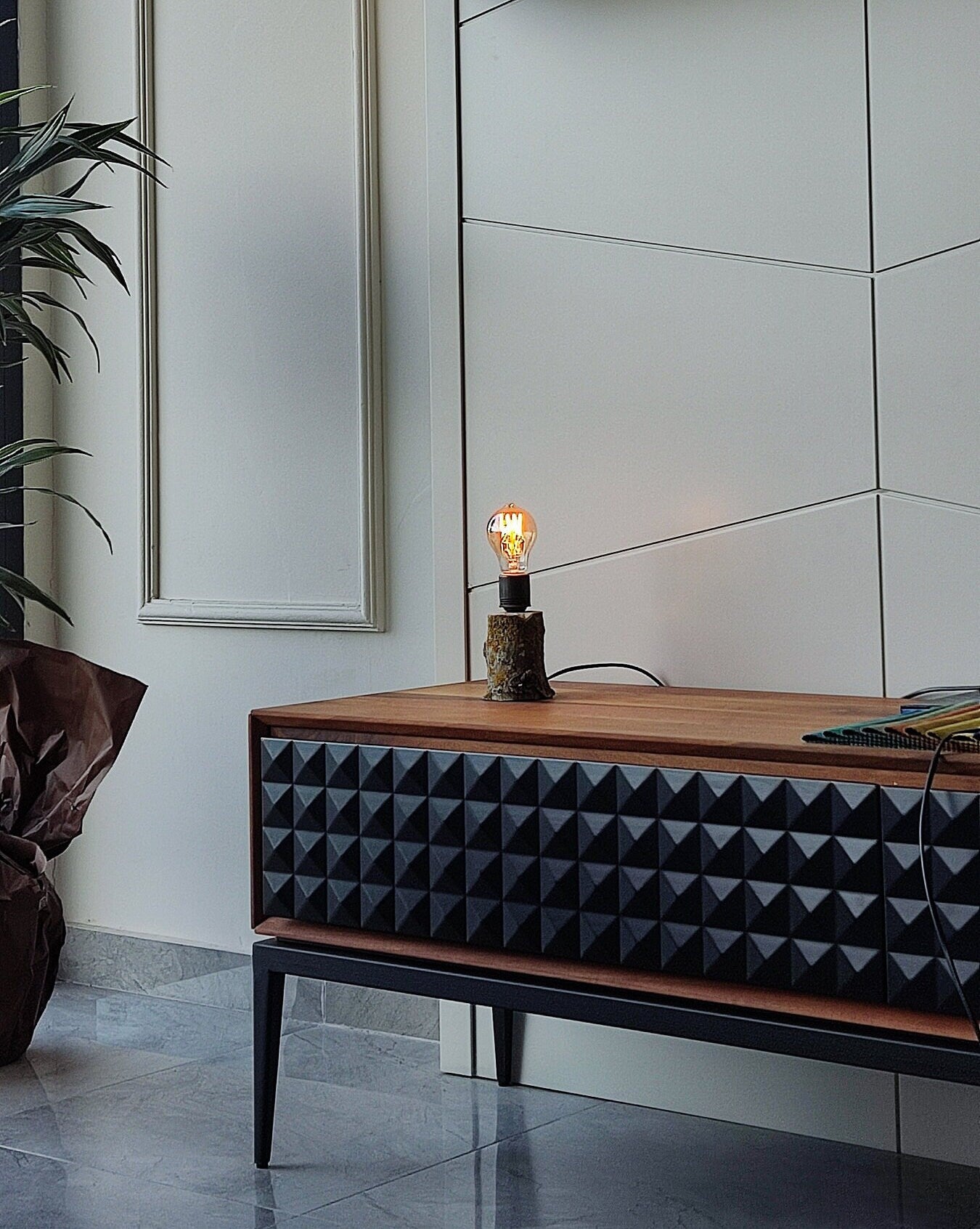 Ktük Design, Wood Table Lamp, Table Lamp, Side Lamp, Desk Lamp, Dimmer Lamp, Edisson Lamp, Mini Lamp