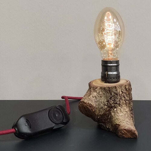 Wood Table Lamp, Table Lamp, Side Lamp, Desk Lamp, Dimmer Lamp, Edisson Lamp,Rustic Lamp, Ktuk Design, Small desk lamp