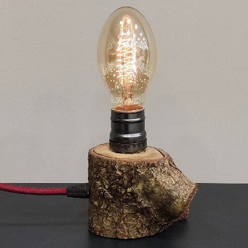 Wood Table Lamp, Table Lamp, Side Lamp, Desk Lamp, Dimmer Lamp, Edisson Lamp,Rustic Lamp, Ktuk Design, Small desk lamp