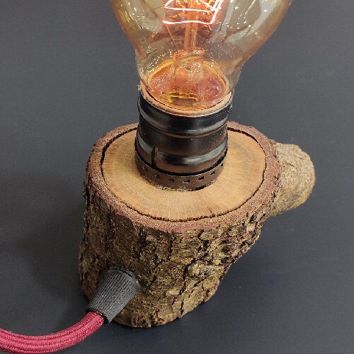 Wood Table Lamp, Table Lamp, Side Lamp, Desk Lamp, Dimmer Lamp, Edisson Lamp,Rustic Lamp, Ktuk Design, Small desk lamp