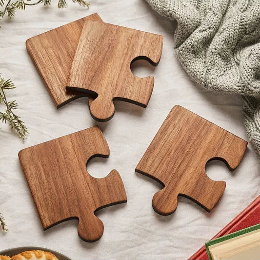 Wood puzzle coaster, Coaster Gift Set, Wooden Gift Coaster, Jigsaw Coasters, Handcrafted Coaster, Birthday / Housewarming Gift