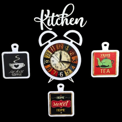 Kitchen Wall Clock, Vintage Wooden Wall Clock, Cafe Wall Clock, Kitchen Gift, Wooden Wall Decor, Kitchen & Cafe Wall Decor, Gift for Her