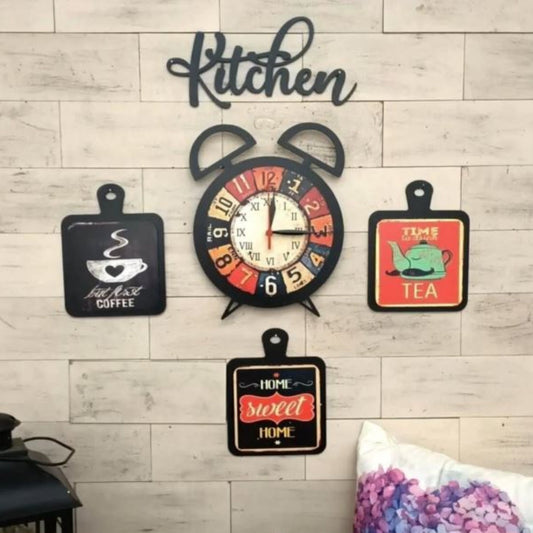 Kitchen Wall Clock, Vintage Wooden Wall Clock, Cafe Wall Clock, Kitchen Gift, Wooden Wall Decor, Kitchen & Cafe Wall Decor, Gift for Her