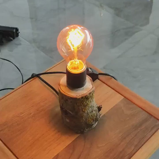 Ktük Design, Wood Table Lamp, Table Lamp, Side Lamp, Desk Lamp, Dimmer Lamp, Edisson Lamp, Mini Lamp